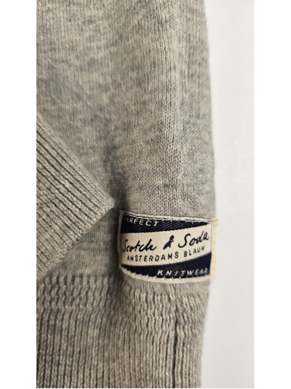 Scotch & Soda Men's M Gray Cashmere Cotton Blend Crewneck Sweater Amsterdam - Picture 2 of 6
